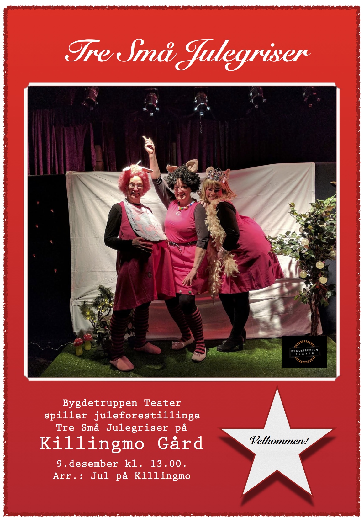 Bygdetruppen Teater spiller juleforestilling på Killingmo Gård