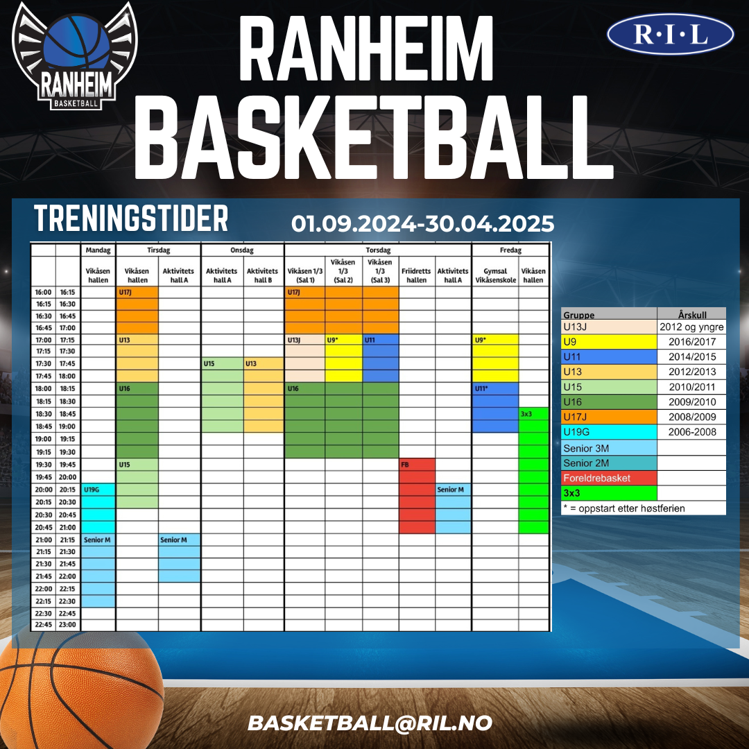 treningstider 2024/2025