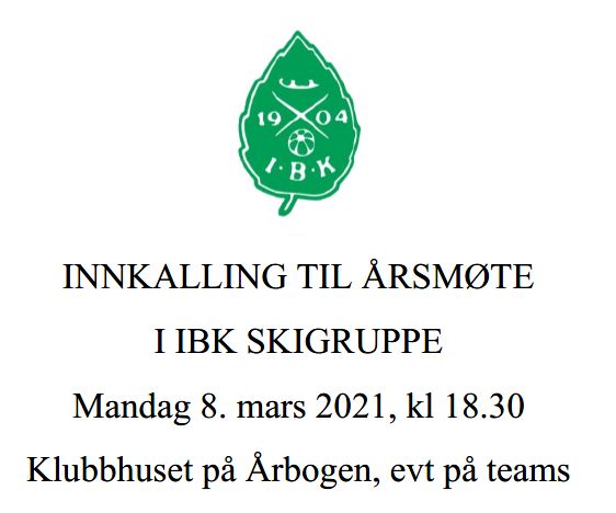 ÅRSMØTE 2021 SKIGRUPPA