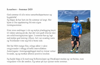 Sommarbrev frå Jon Rolf