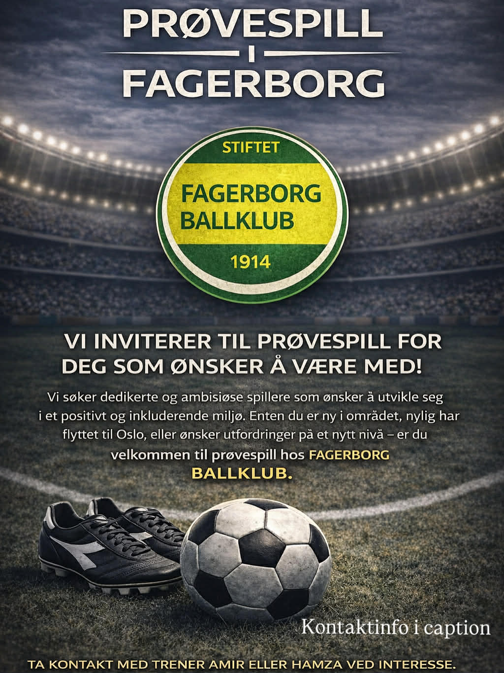 PRØVESPILL FOR FAGERBORG BK SESONGEN 2026