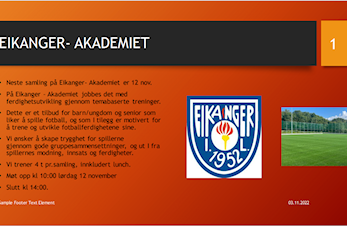 Eikanger- Akademi lørdag 12 november kl 10:00-14:00