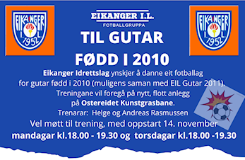 Oppstart fotball gutter født 2010