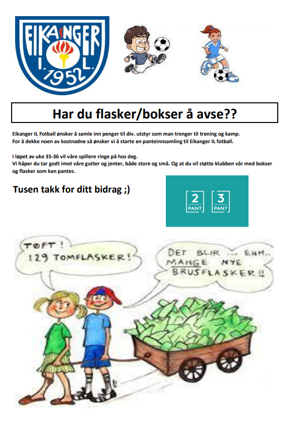 Pante innsamling til Eikanger IL fotball