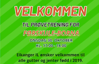 Prøvetrening for 2019-barn