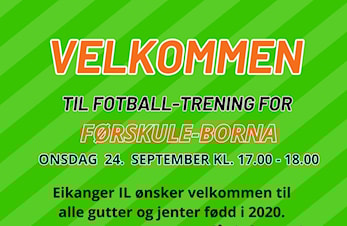 Velkommen til fotballtrening for førskulebarna