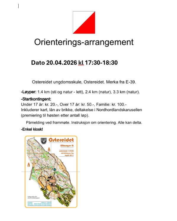 Image for Orientering på Ostereidet måndag 20. april kl. 17:30