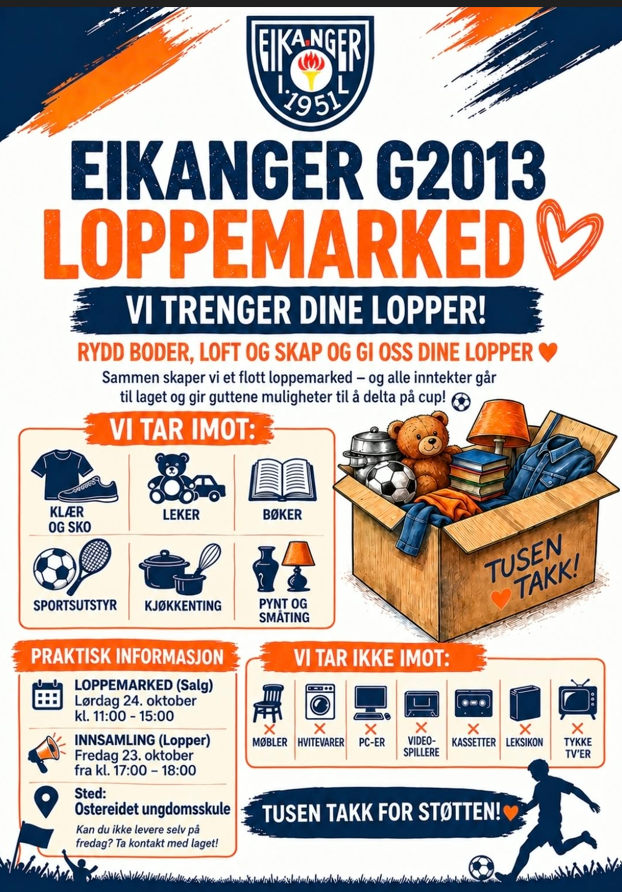 Image for Loppemarknad 24. oktober kl 11.00-15.00, Ostereidet Ungdomsskule