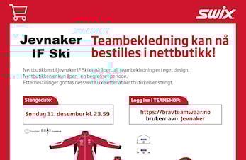 Fristen for bestilling av klær utvides til og med 18. desember!