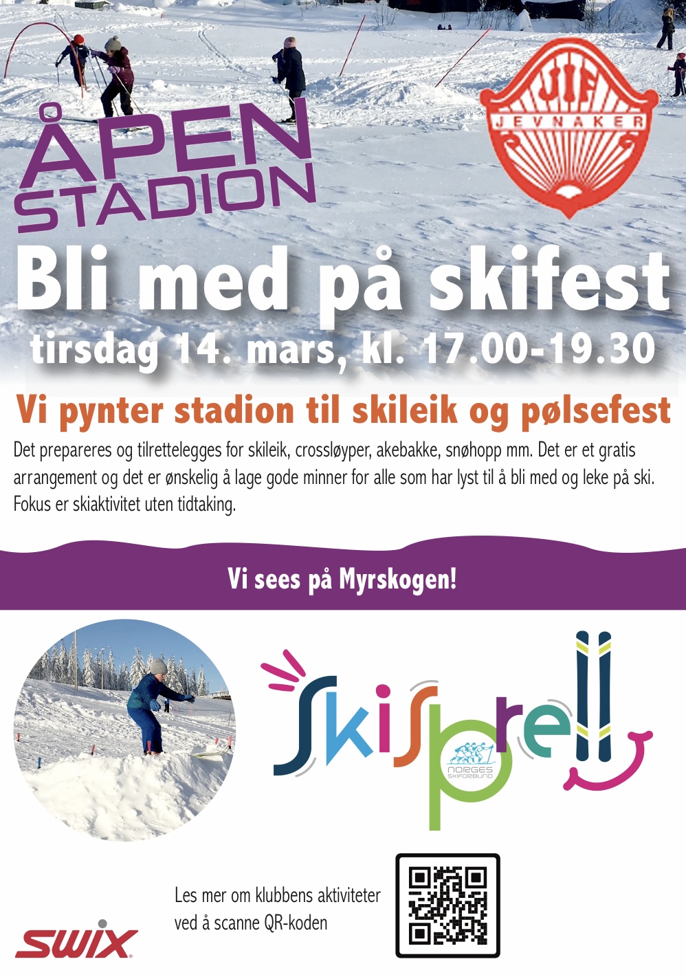 Åpen stadion tirsdag 14. mars