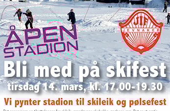 Åpen stadion tirsdag 14. mars