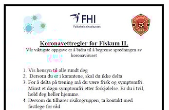 Koronavettregler for Fiskum Idrettslag