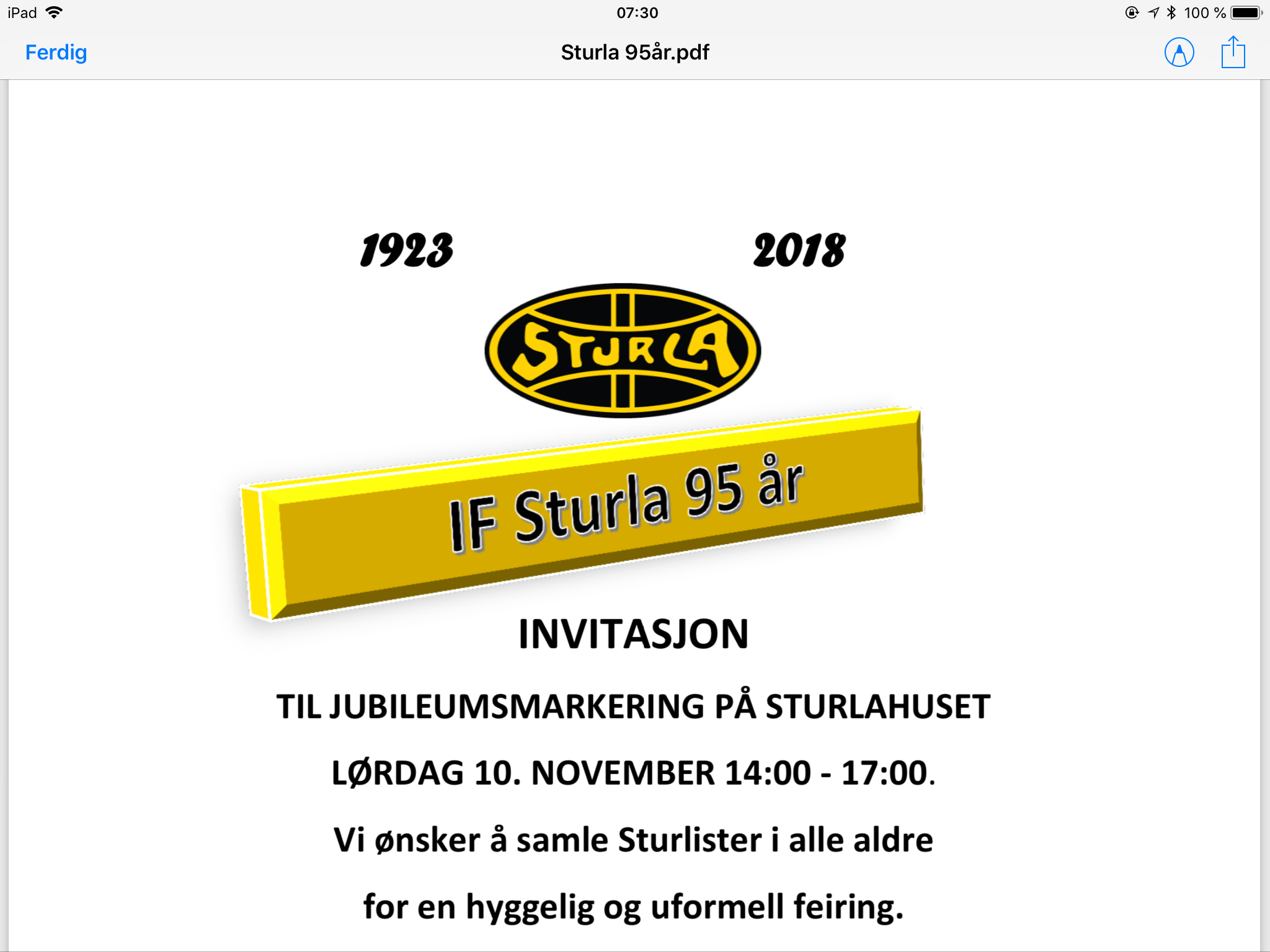 95-års jubileum og sesongavslutning friidrettsgruppa