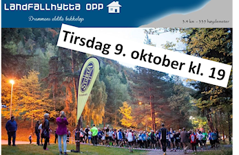 Drammens fineste bakkeløp, Landfall Hytta Opp,  arrangeres i år tirsdag 9. oktober