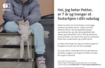 Petter er fotballinteressert og trenger et fosterhjem