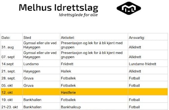 Aktivitetsplan allidrett 1. trinn 2022/2023