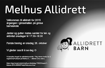 Velkommen til allidrett for 2015 årgangen i nye gimsehallen