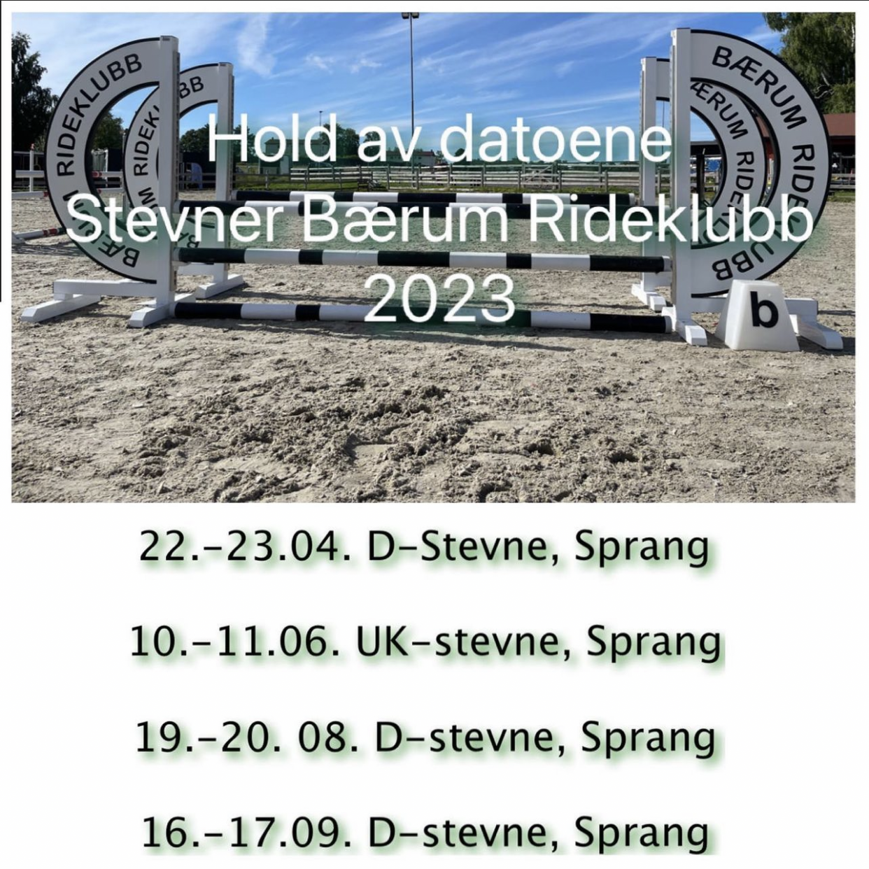 Klubbens stevnekalender er oppdatert