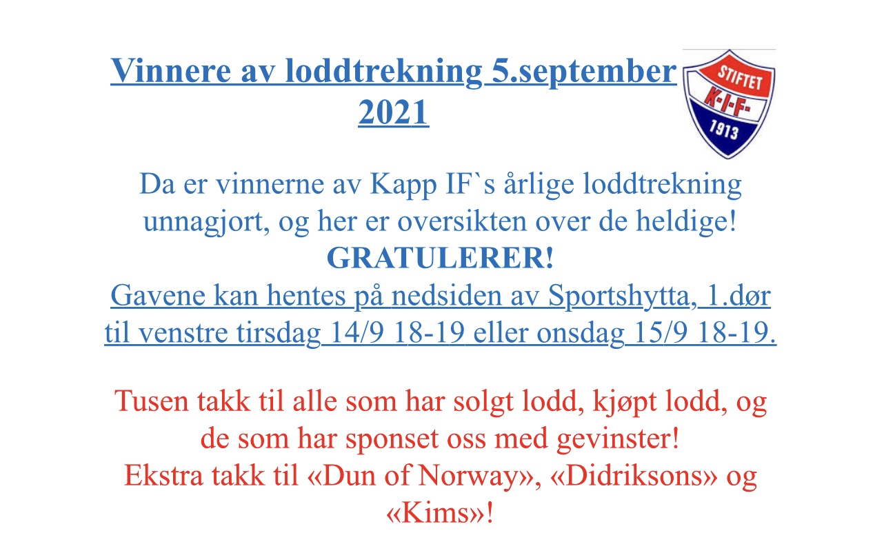 • Vinnere av loddtrekning •