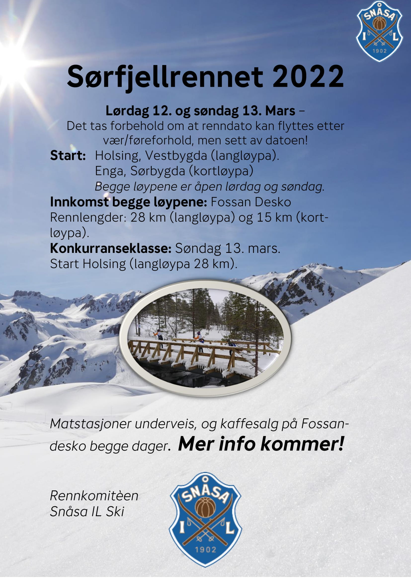 Informasjon om Sørfjellrennet 2022!