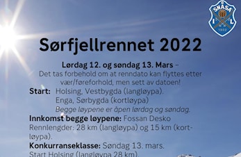 Informasjon om Sørfjellrennet 2022!