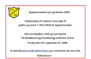 Oppstartsmøte spillere f. 2013-2014