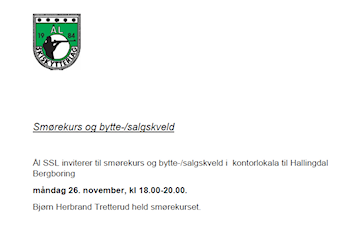 Smørekurs/ Byttekveld
