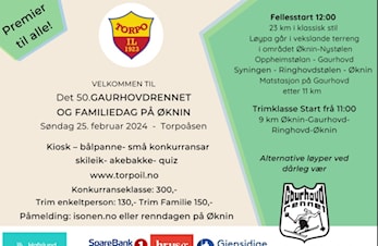 Det 50. Gaurhovdrennet vart arrangert 25. februar med start og mål på Øknin