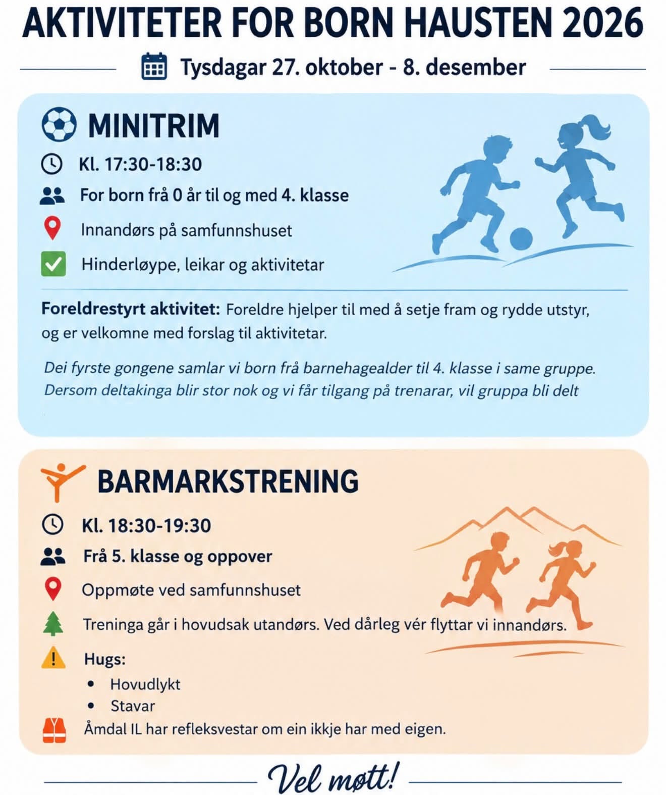 Aktivitetar for born hausten 2026