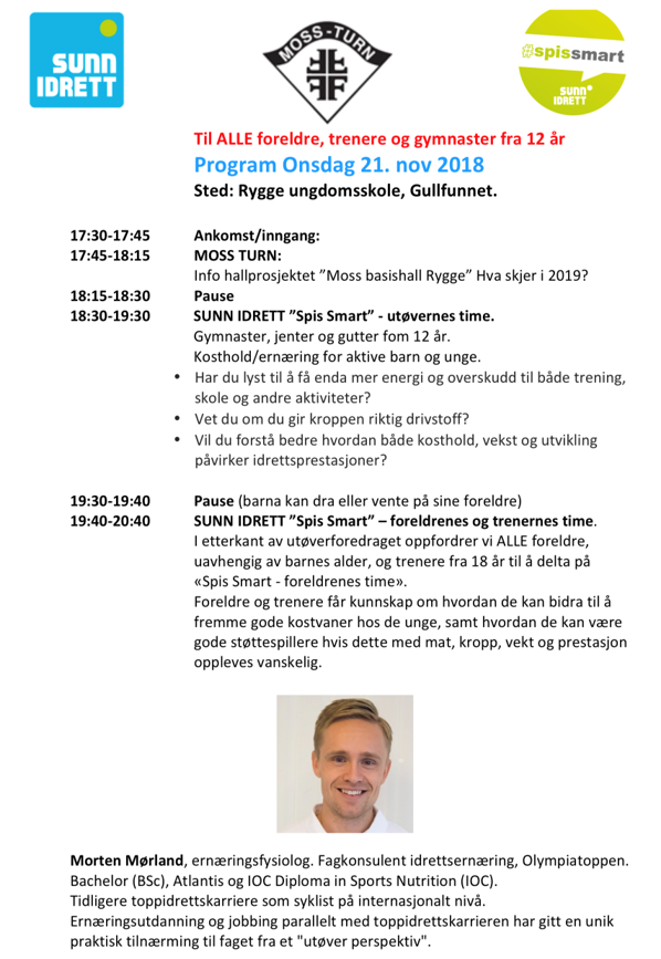 Sunn Idrett, program onsdag 21.nov. 2018