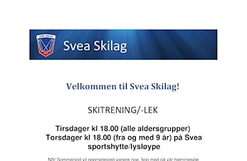 Skitrening-/lek for alle tirsdag 15.oktober