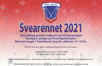 Velkommen til Svearennet lørdag 9.januar 2021