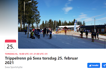 Trippelrenn på Svea torsdag 25. februar 2021