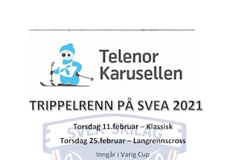 Trippelrenn på Svea i samarbeid med Harestua IL Ski - allerede nå førstkommende torsdag 11.februar