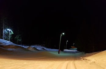 Lysløypa er på til ni om kvelden