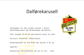 Dalførekarusell 3, Selbuskogen Skisenter, onsdag 26.02.20.