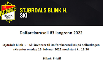 Invitasjon til dalførekarusell 3, Selbuskogen Skisenter, onsdag 16.02.22.
