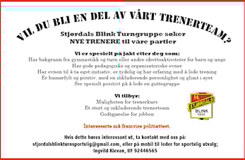 Vi søker trenere!