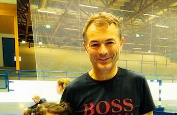 Celina på trening sammen med pappen sin Ådne Stensland