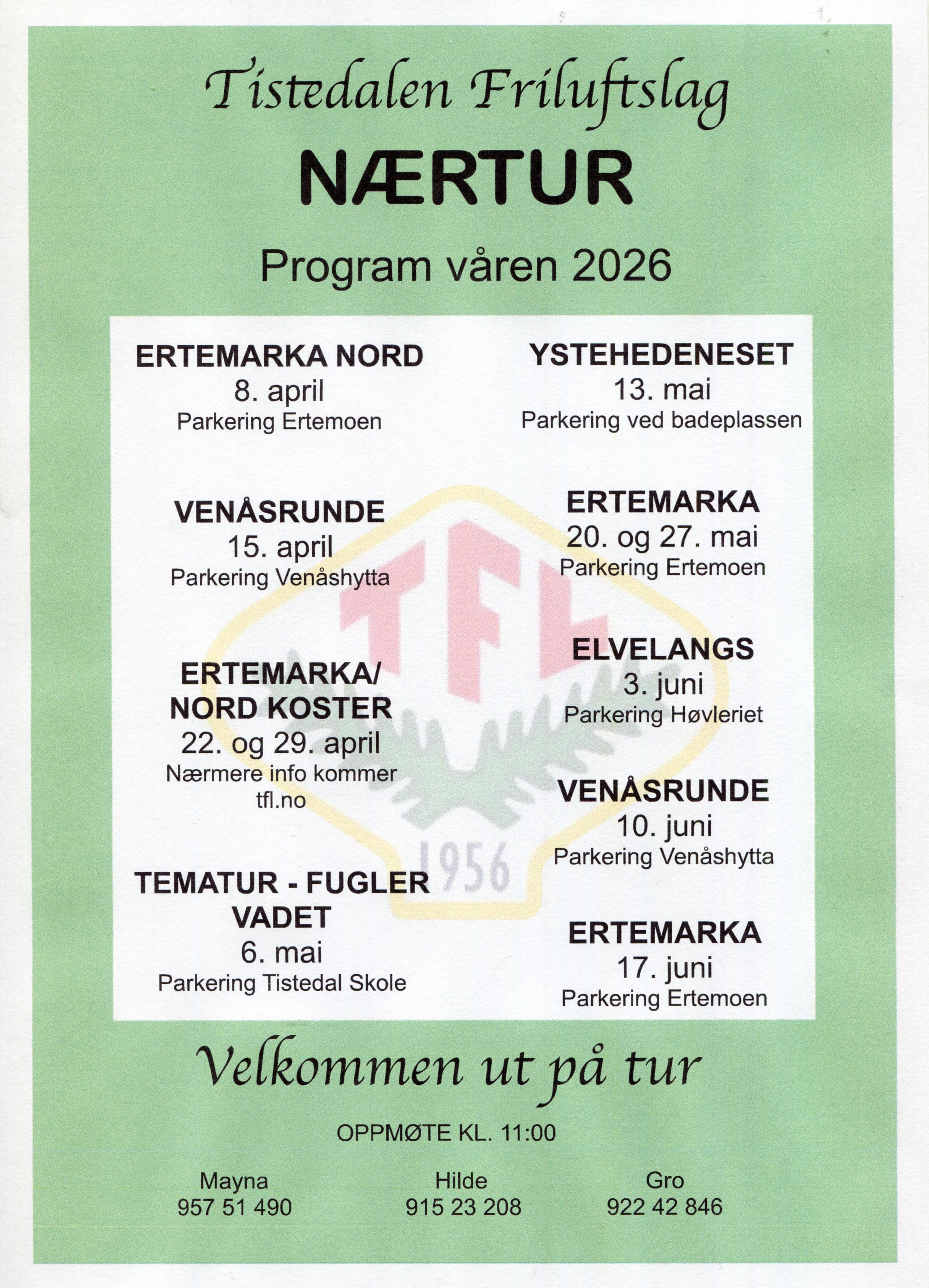 Vårens nærturer i TFLs regi!