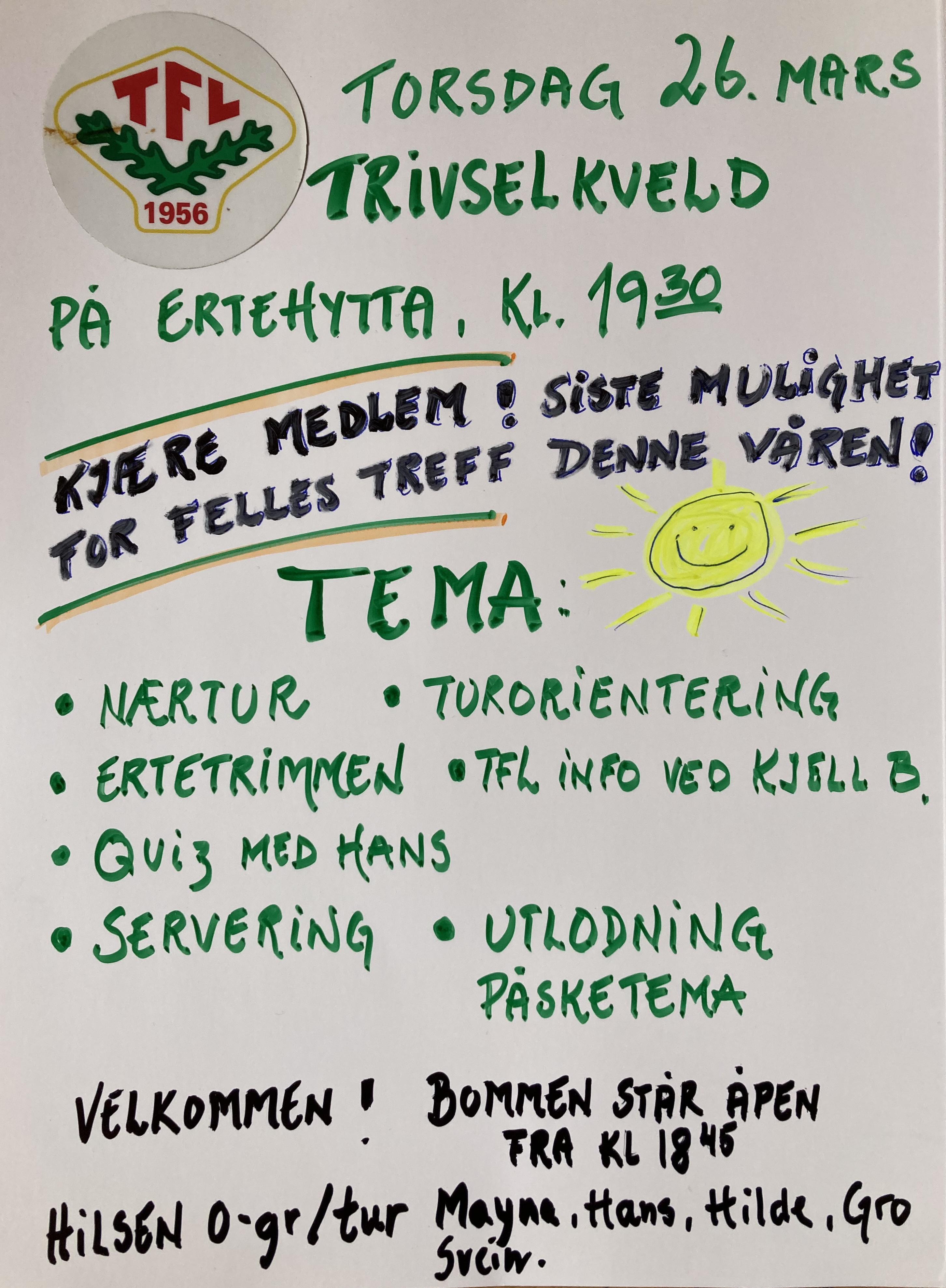 Ny Trivselskveld torsdag 26. mars! 