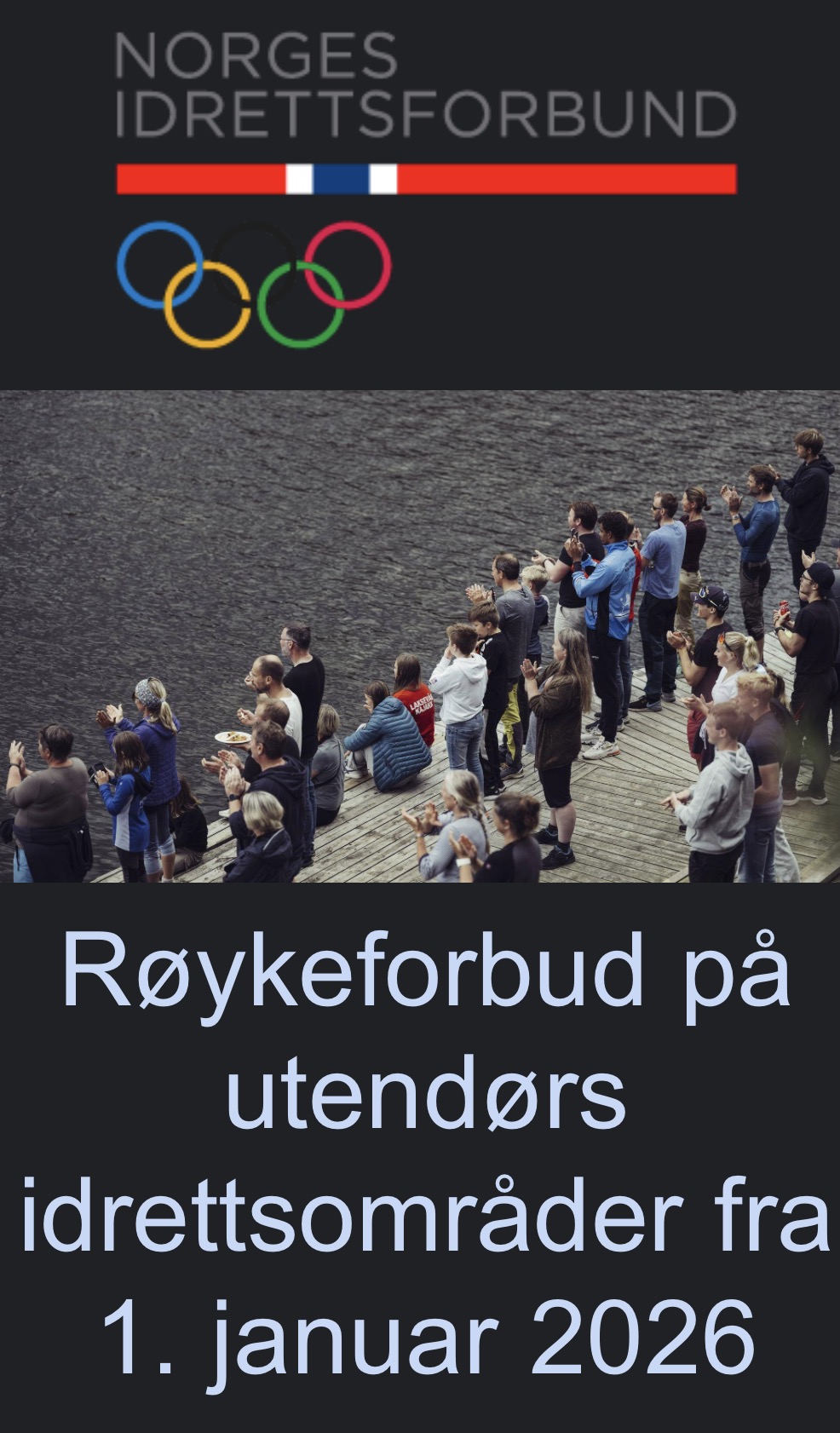 Røykrforbud på utendørs idrettsområder fra 1. januar 2026