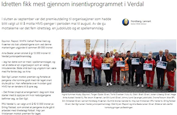 Leksdal IL mottok HMS penger