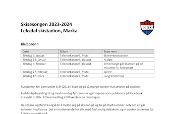 Terminliste - Skirenn i Marka