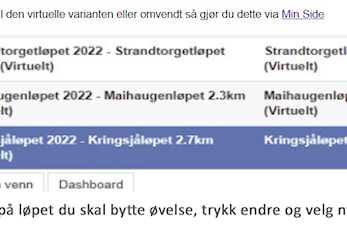 Bytte øvelse fra virtuelt til fellesstart eller vise versa - her er oppskriften.