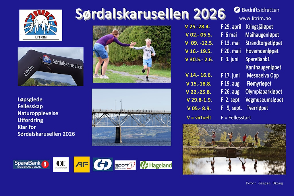 Her er plakaten for Sørdalkarusellen 2026 - meld deg på!