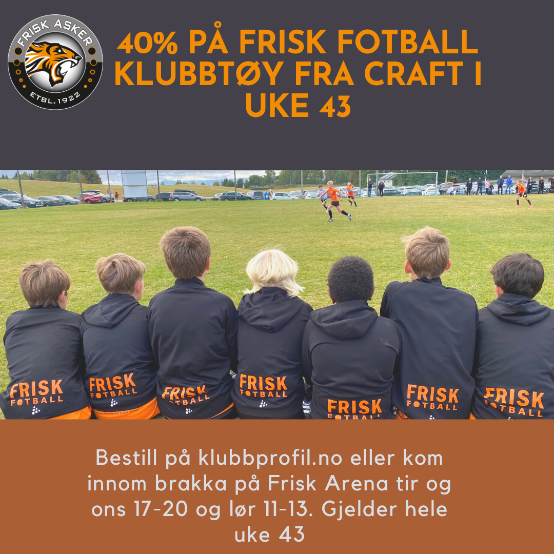 40% på klubbtøy i uke 43