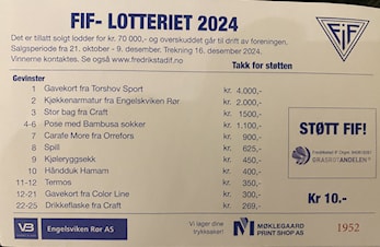 Har du vunnet i årets FIF-lotteri med 25 premier? Sjekk trekningslisten