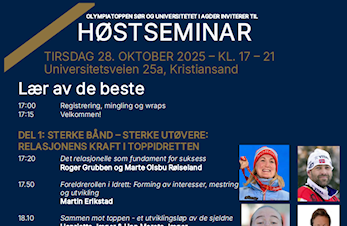 Høstkonferanse med Olympiatoppen 28.okt 2025 - meld deg på i dag!