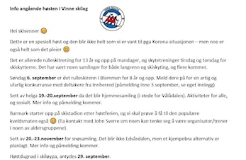 Info angående høsten
